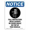 Signmission OSHA Sign, Fall Protection Must With Symbol, 18in X 12in Rigid Plastic, 12" W, 18" H, Portrait OS-NS-P-1218-V-12449 - alternate 1